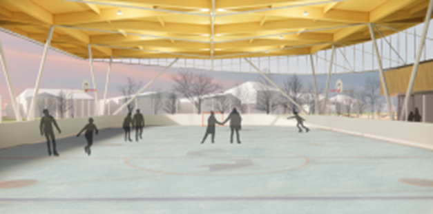 Refrigerated covered skating rink